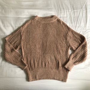 Aritzia Wilfred Essential Chenille Sweater Dusty Pink